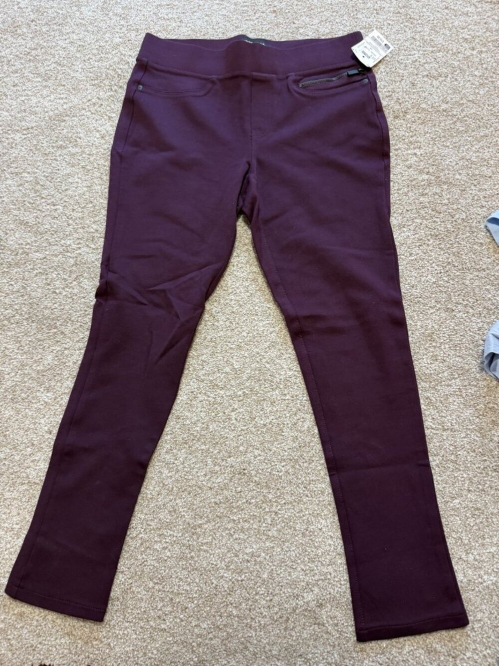 DKNY Jeans Women’s Purple Super Stretch Skinny Pull On Work Pants Sz Small